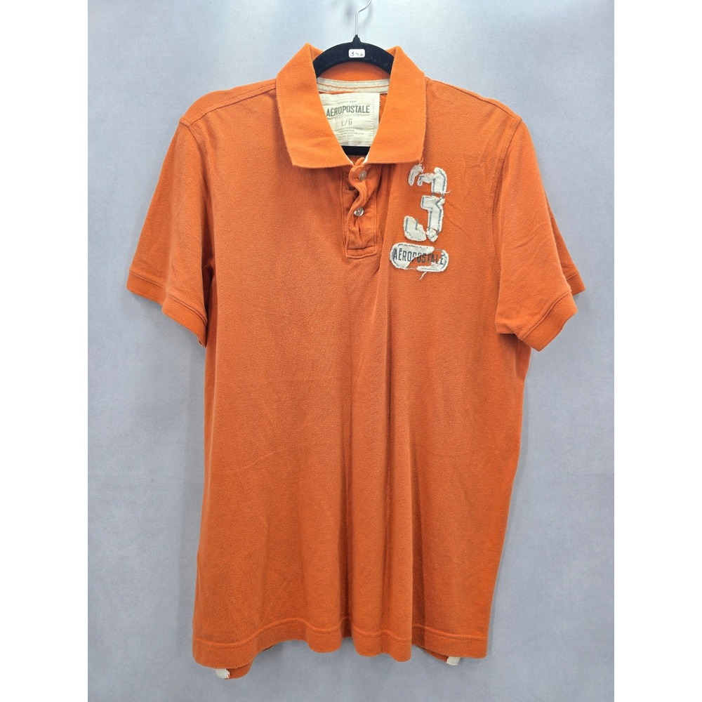 Aeropostale Orange Vintage Polo Golf Vintage 90s Y2K Mens Shirt Large